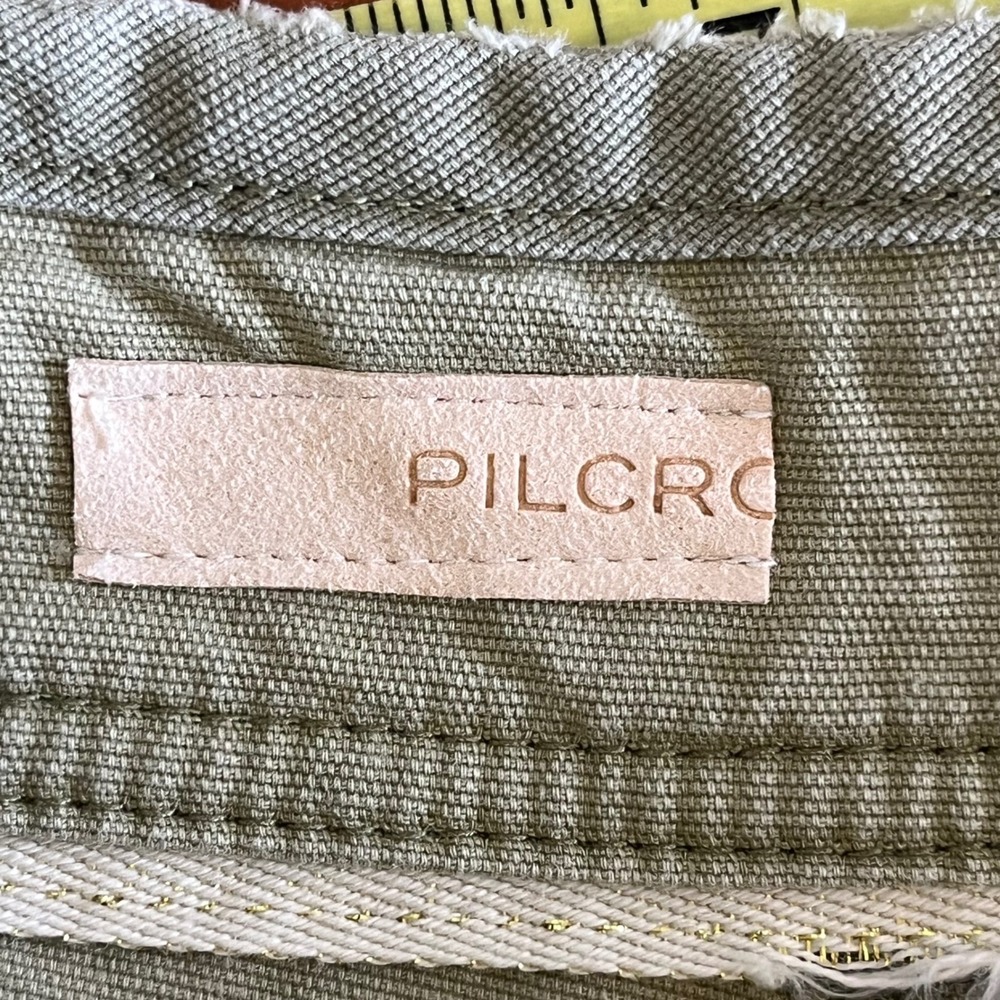 Pilcro Wanderer Embroidered Utility Shorts Green 24 Petite Anthropologie - Picture 8 of 13